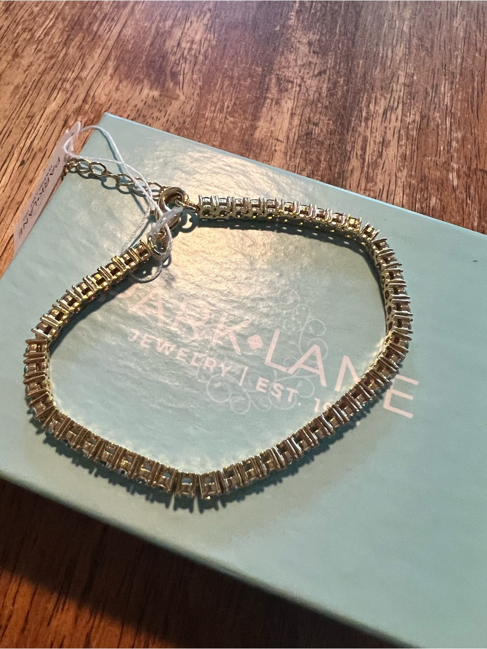 Park Lane SEAFOAM Micro Impression Bracelet, Light Green Crystal CZs, 7”+2”, NWT - Picture 7 of 10